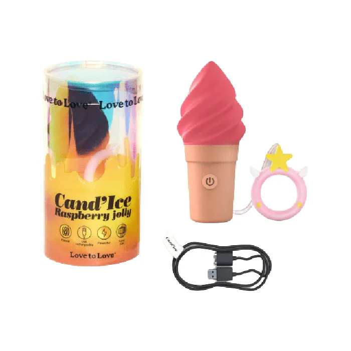 Female Sex Toys Lovely Planet CandIce Raspberry Jolly Silicone Ice Cream Cone Vibrator