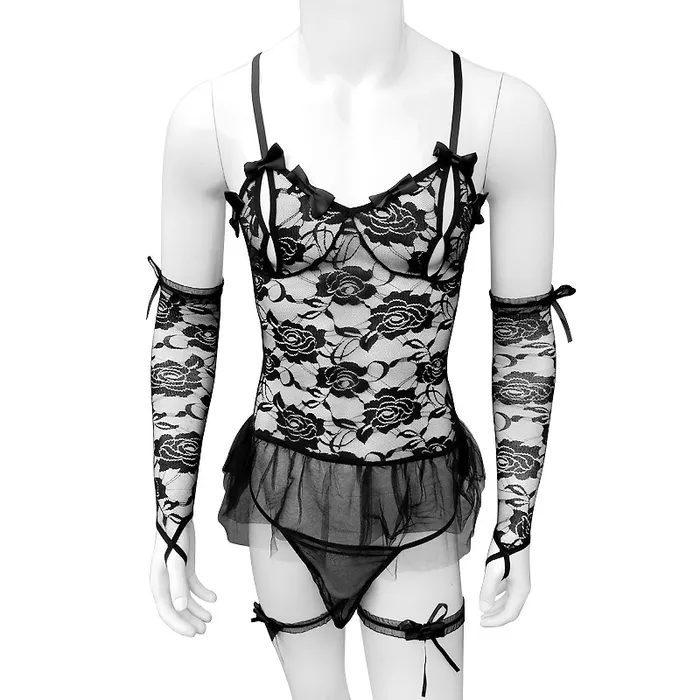 Male Sex Toys EVEs SECRETS Sexy Sissy Lingerie Set for Men Mens Tempting Lace Underwear with Bows Male Erotic Outfits