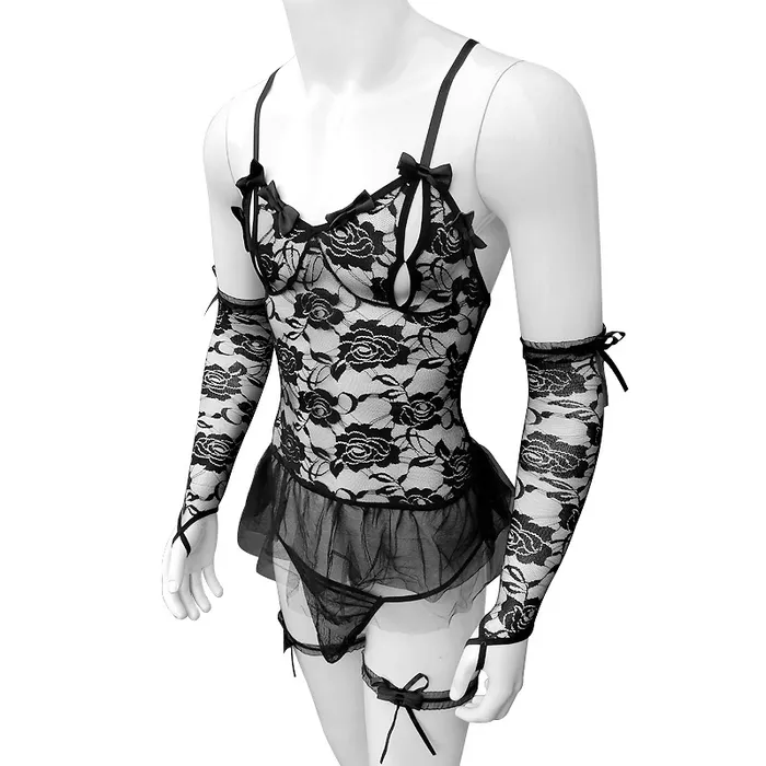 Male Sex Toys EVEs SECRETS Sexy Sissy Lingerie Set for Men Mens Tempting Lace Underwear with Bows Male Erotic Outfits