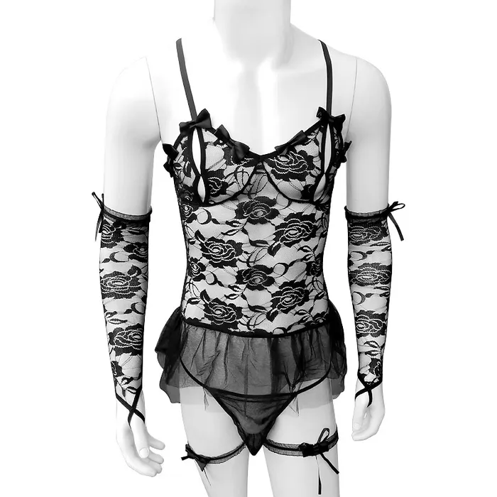 Male Sex Toys EVEs SECRETS Sexy Sissy Lingerie Set for Men Mens Tempting Lace Underwear with Bows Male Erotic Outfits