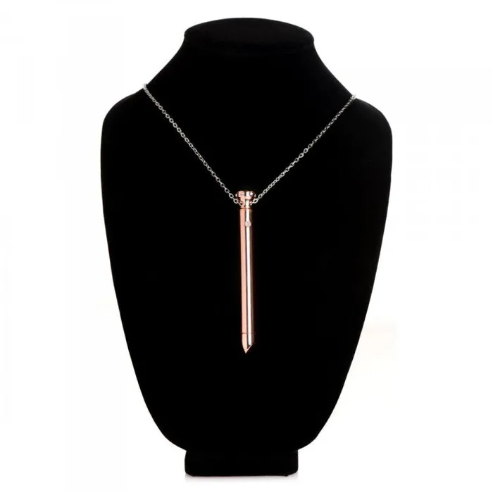 XR Brands Vibrators Charmed 7X Vibrating Necklace Rose Gold