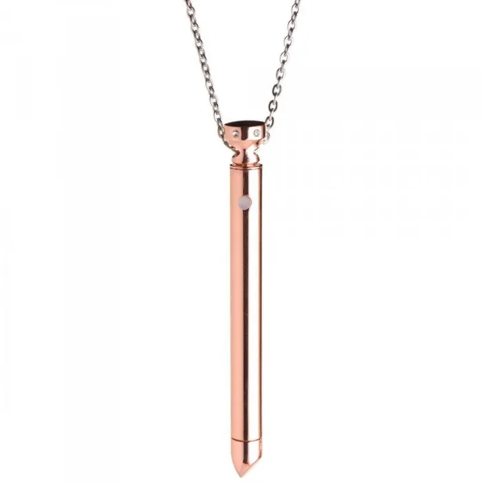 XR Brands Vibrators Charmed 7X Vibrating Necklace Rose Gold