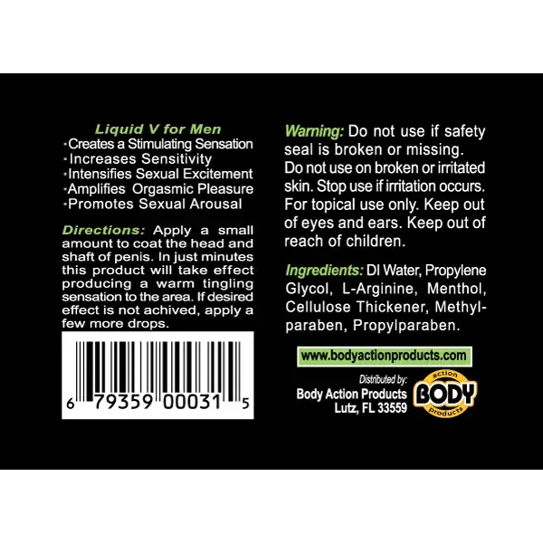 Body Action Products Female Sex Toys Liquid V Men Bottle 5 Oz Carded Body Action Products Female Sex Toys Liquid V Men Bottle 5 Oz Carded