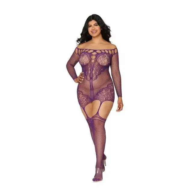 Couples Dreamgirl International Scalloped Lace Garter Dress