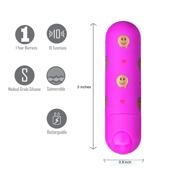 Giggly Super Charged Mini Bullet W Smiley Face Pattern Maia Toys Female Sex Toys Giggly Super Charged Mini Bullet W Smiley Face Pattern Maia Toys Female Sex Toys
